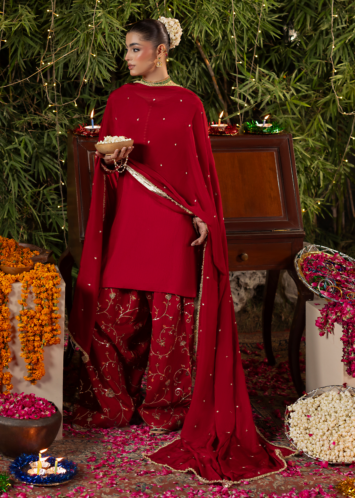 2645B RED GOLD SHALWAR