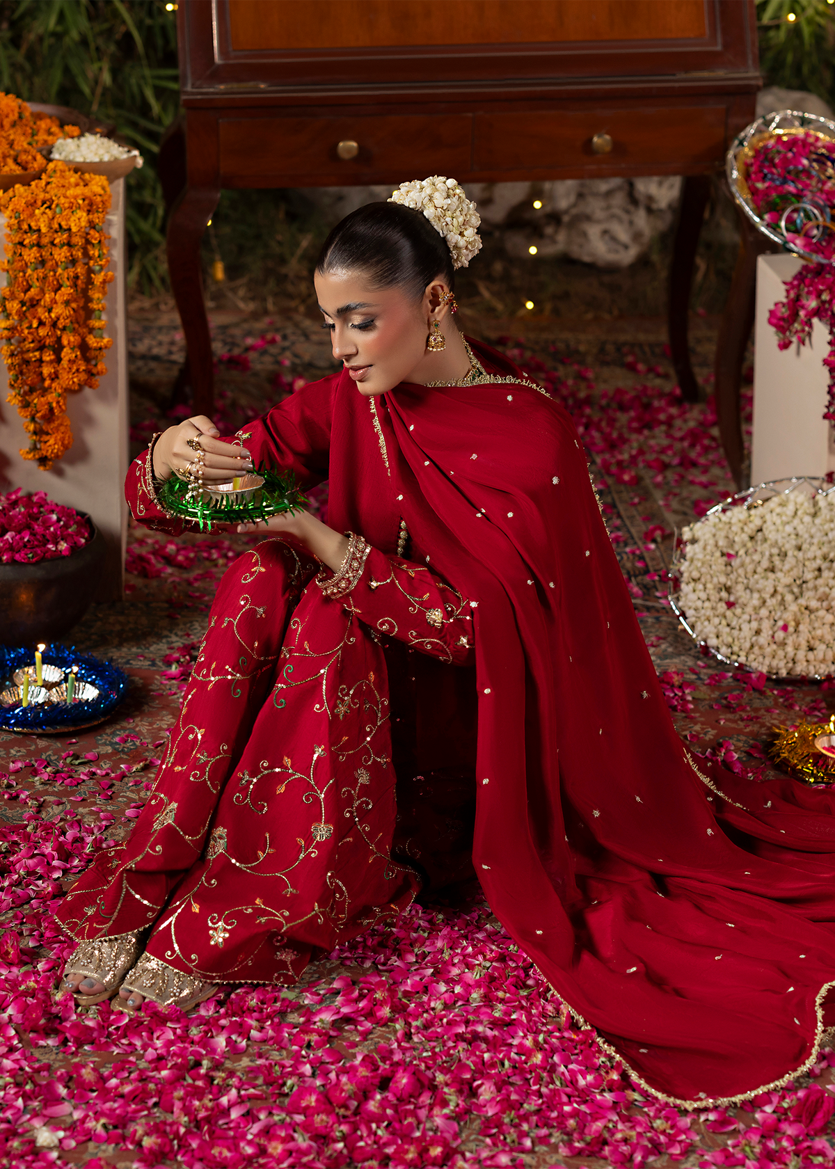 2645B RED GOLD SHALWAR