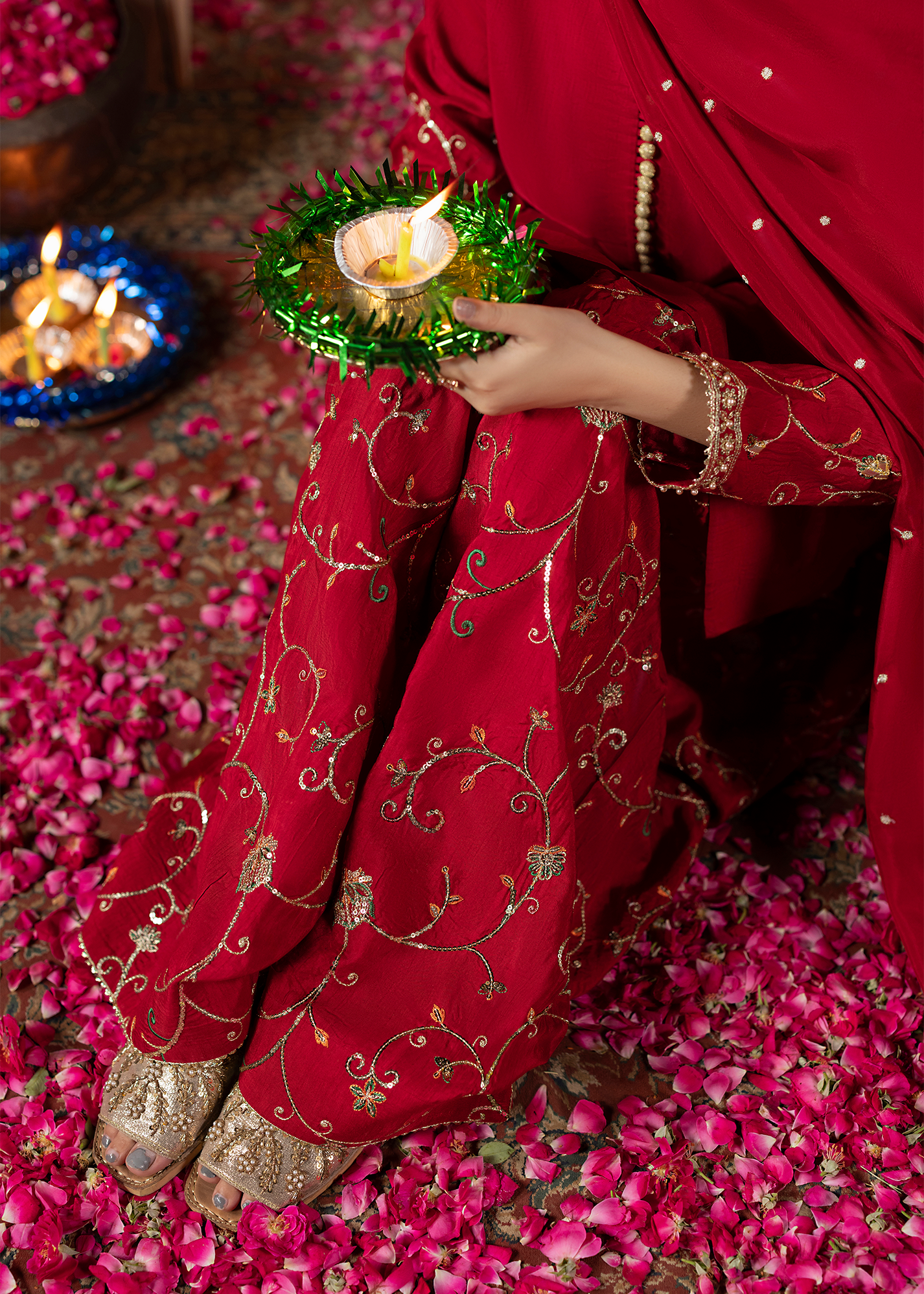 2645B RED GOLD SHALWAR