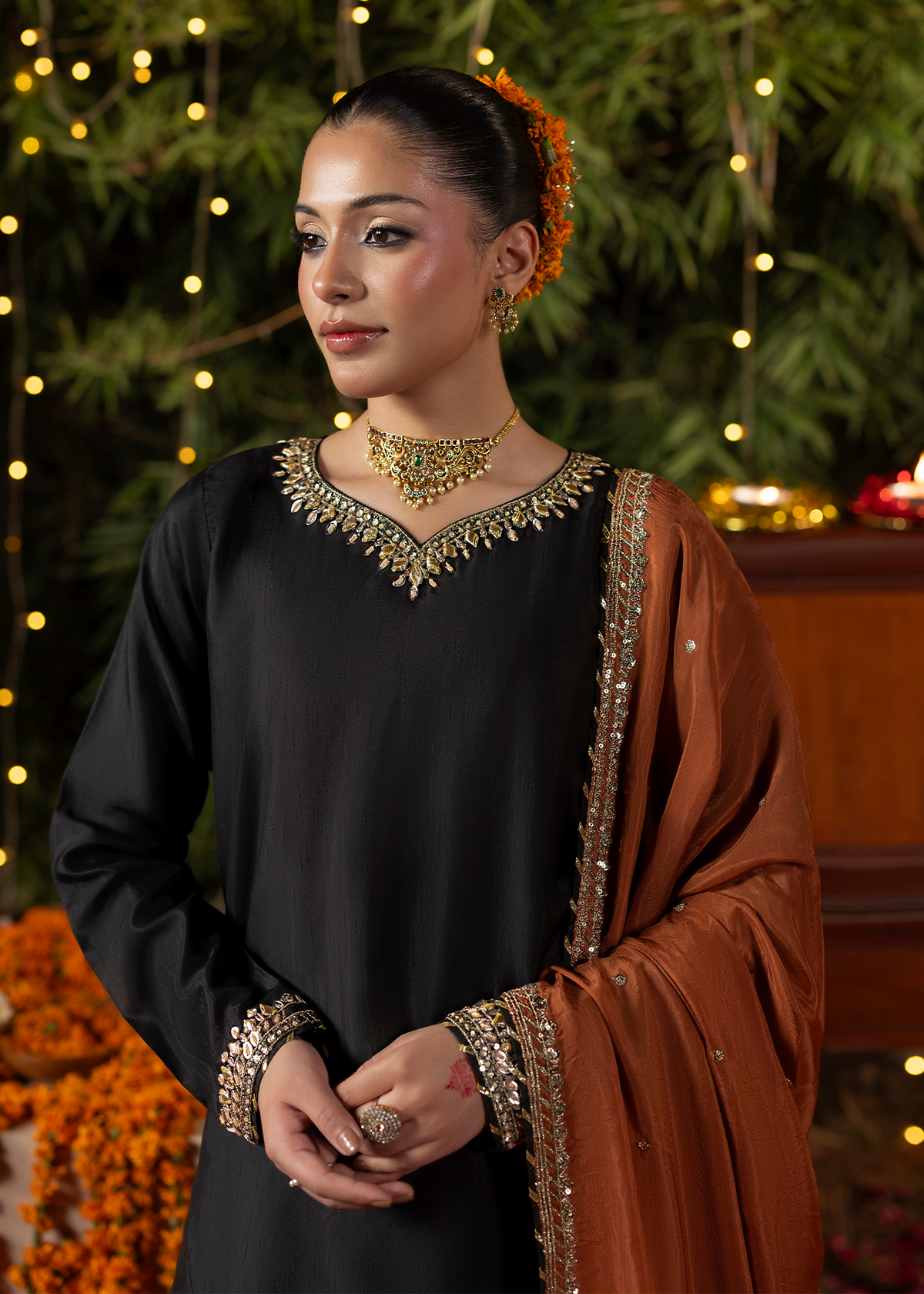 2647B BLACK & RUST SHIRT