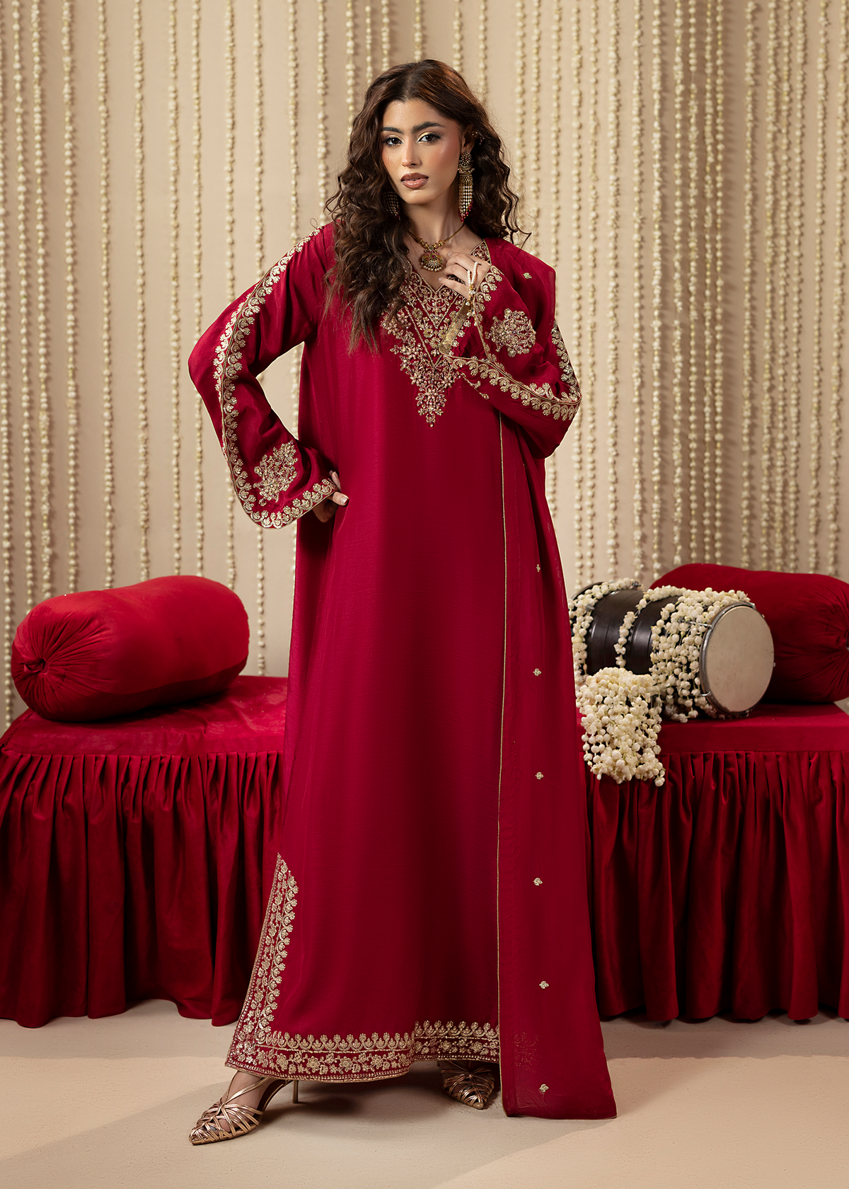 2648B HOT PINK KAFTAN