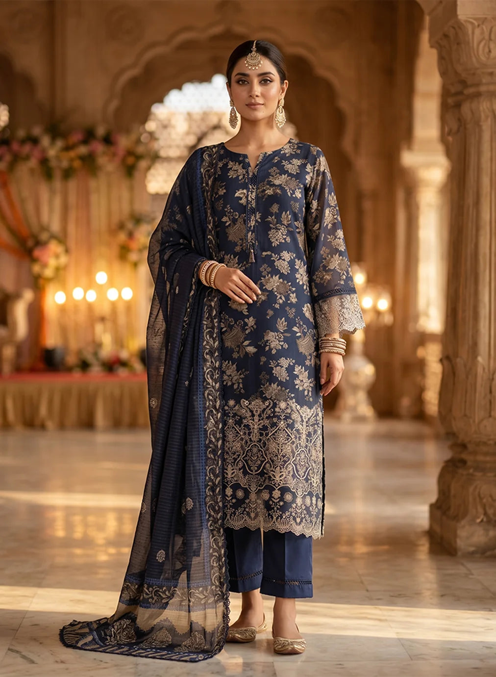 AMYRAH EMB 809 TURQUISE 3PC