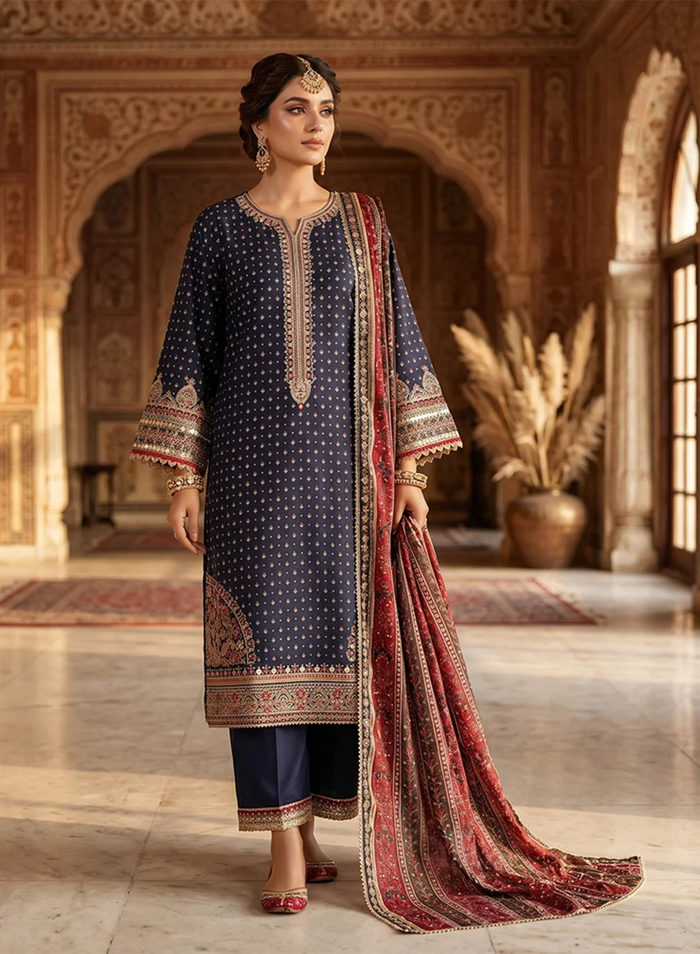 REGAL EMB 4255 BLUE 3PC