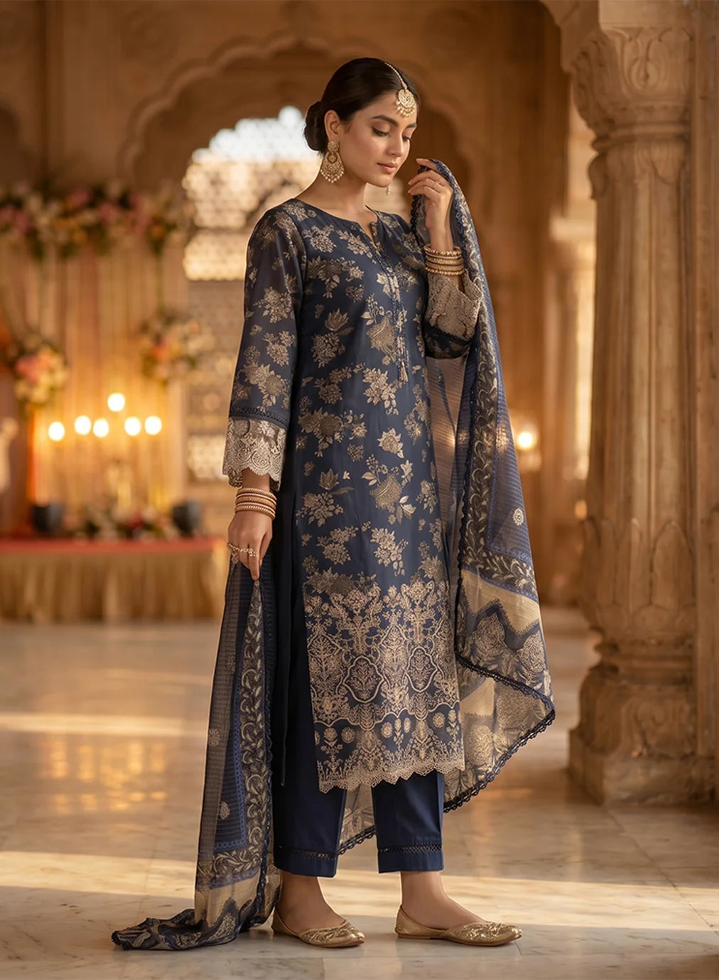 AMYRAH EMB 809 TURQUISE 3PC