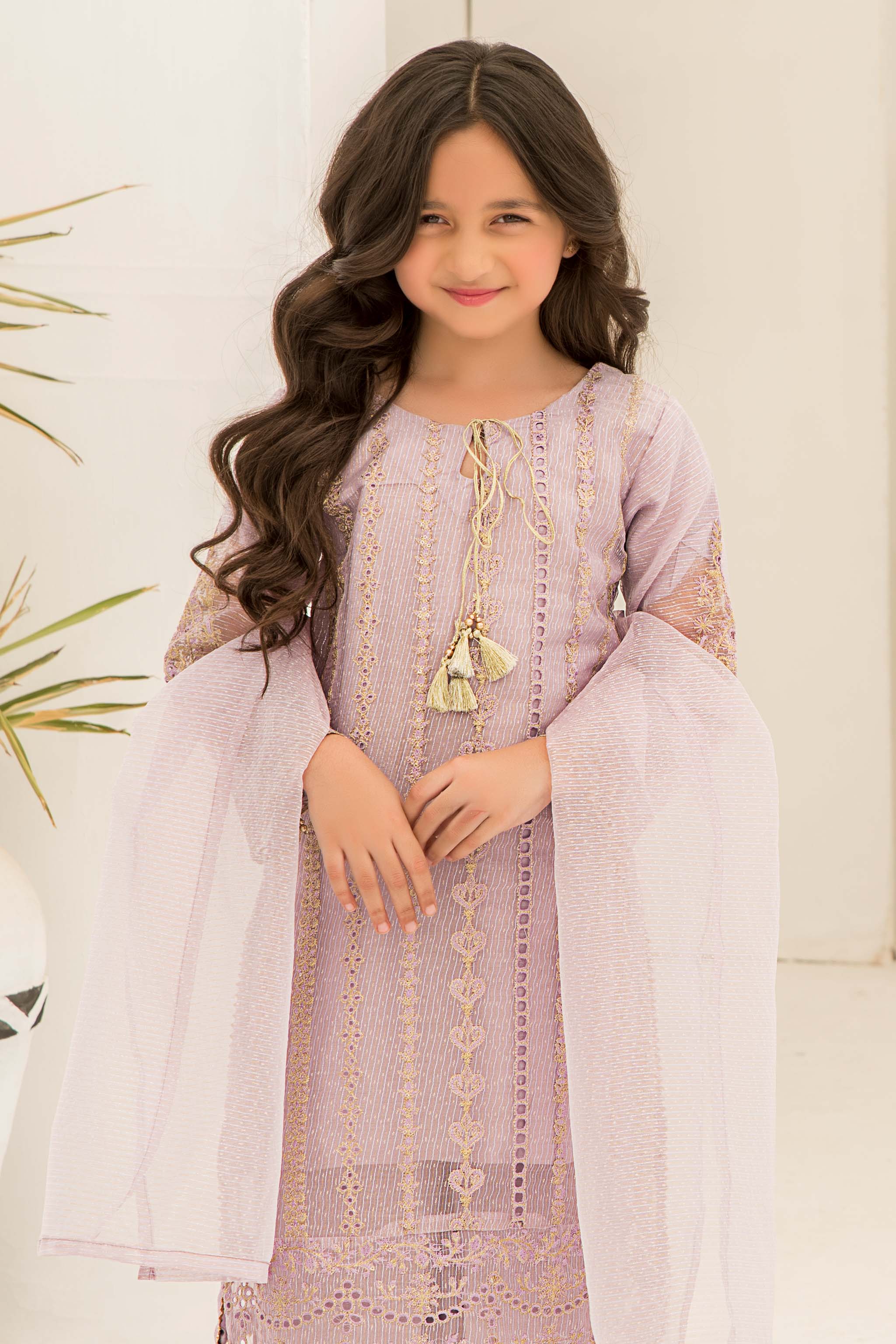 3 piece Organza Embroidered Suit Kids