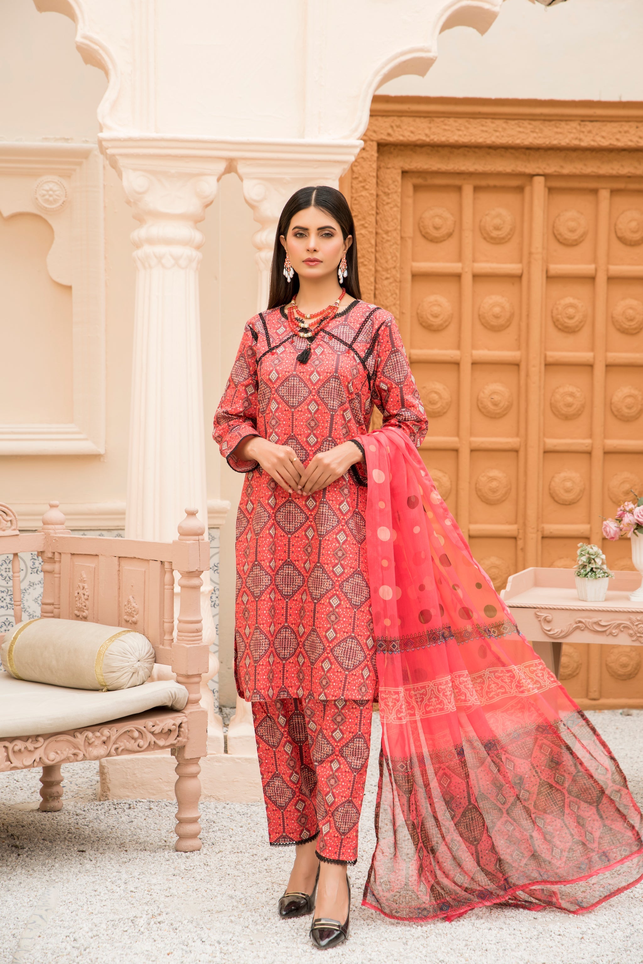 3 Piece Printed Lawn Suit- (Pret)