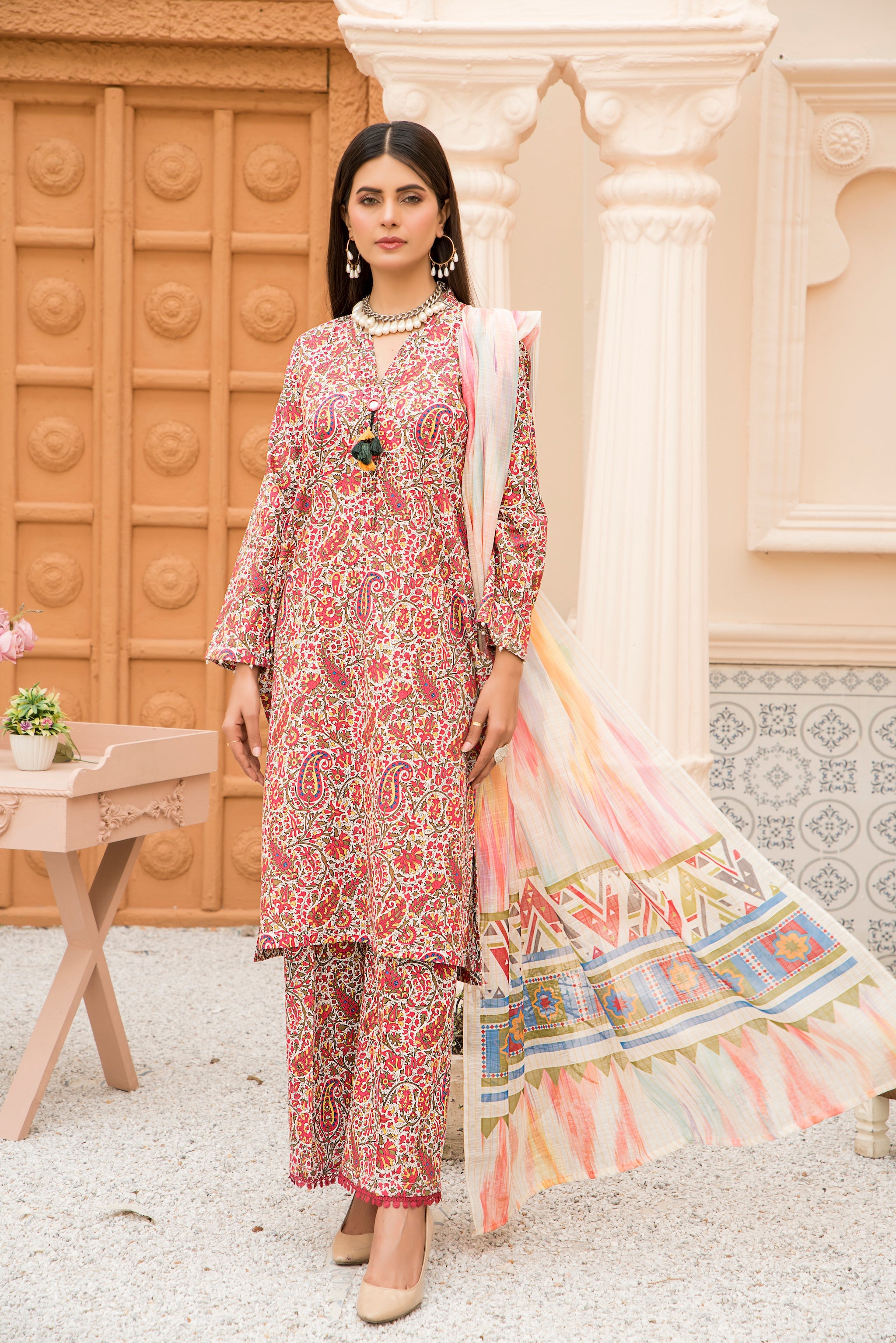 3 Piece Printed Lawn Suit- (Pret)