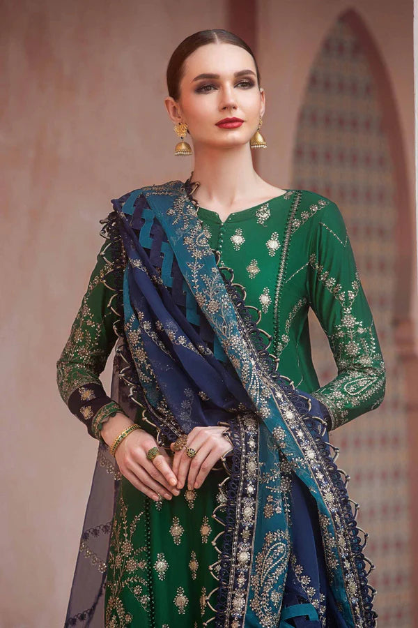 MARIAB - SATEEN EMBROIDERED LAWN 3 PC - 10076