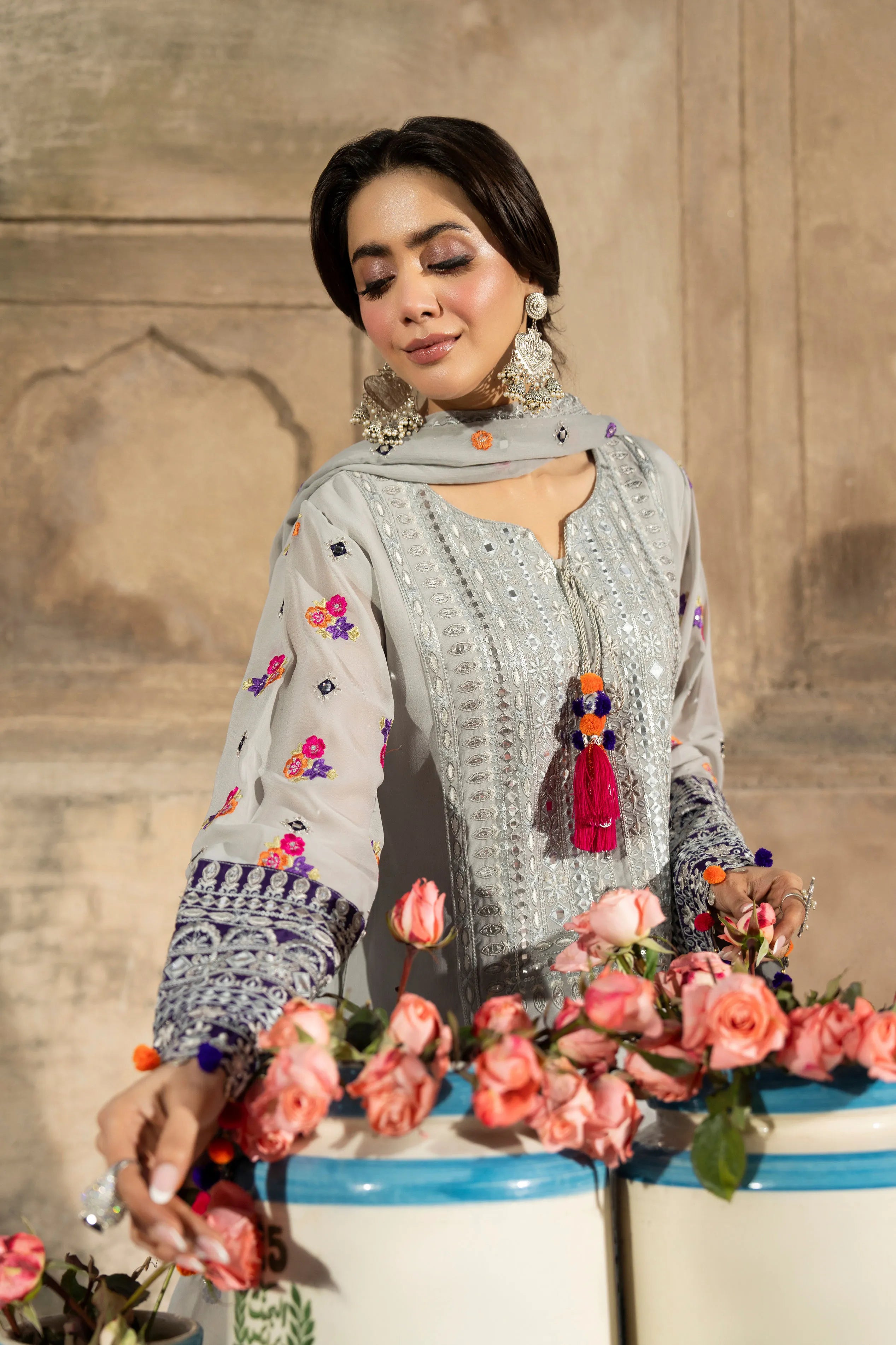 Karma - Saj Dhaj - F-526  Silver & Royal