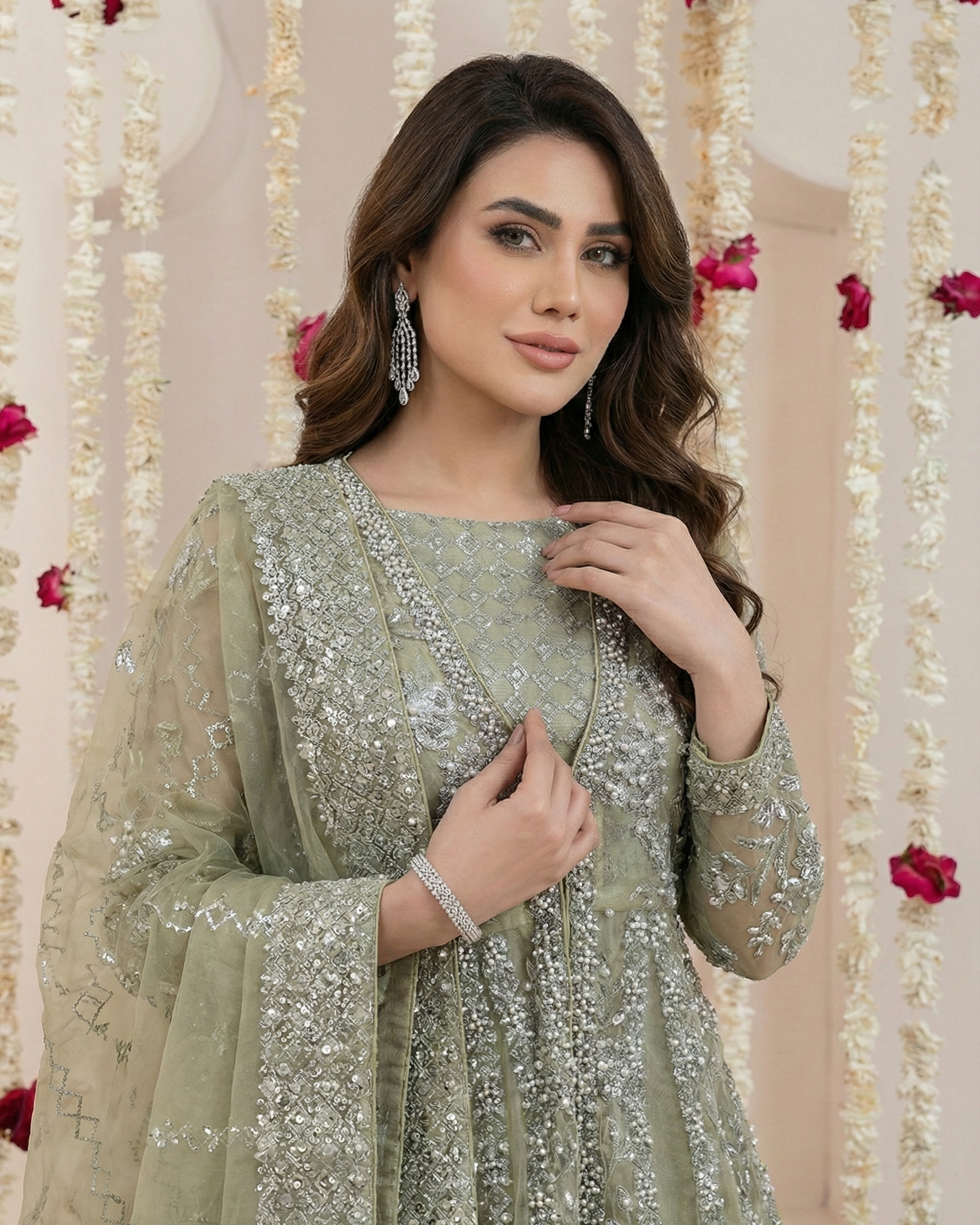 Chandni Mehfil FG 126 Olive
